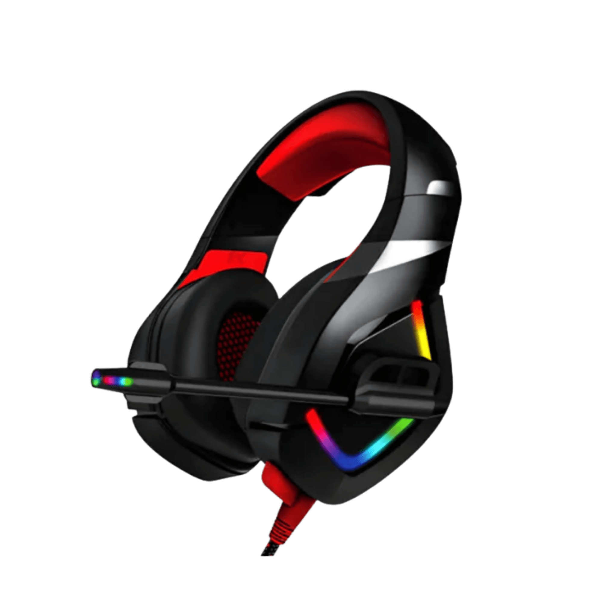 Fone de Ouvido Gamer RGB Lehmox Hyper GT LEF-1209 com Microfone USB Vermelho