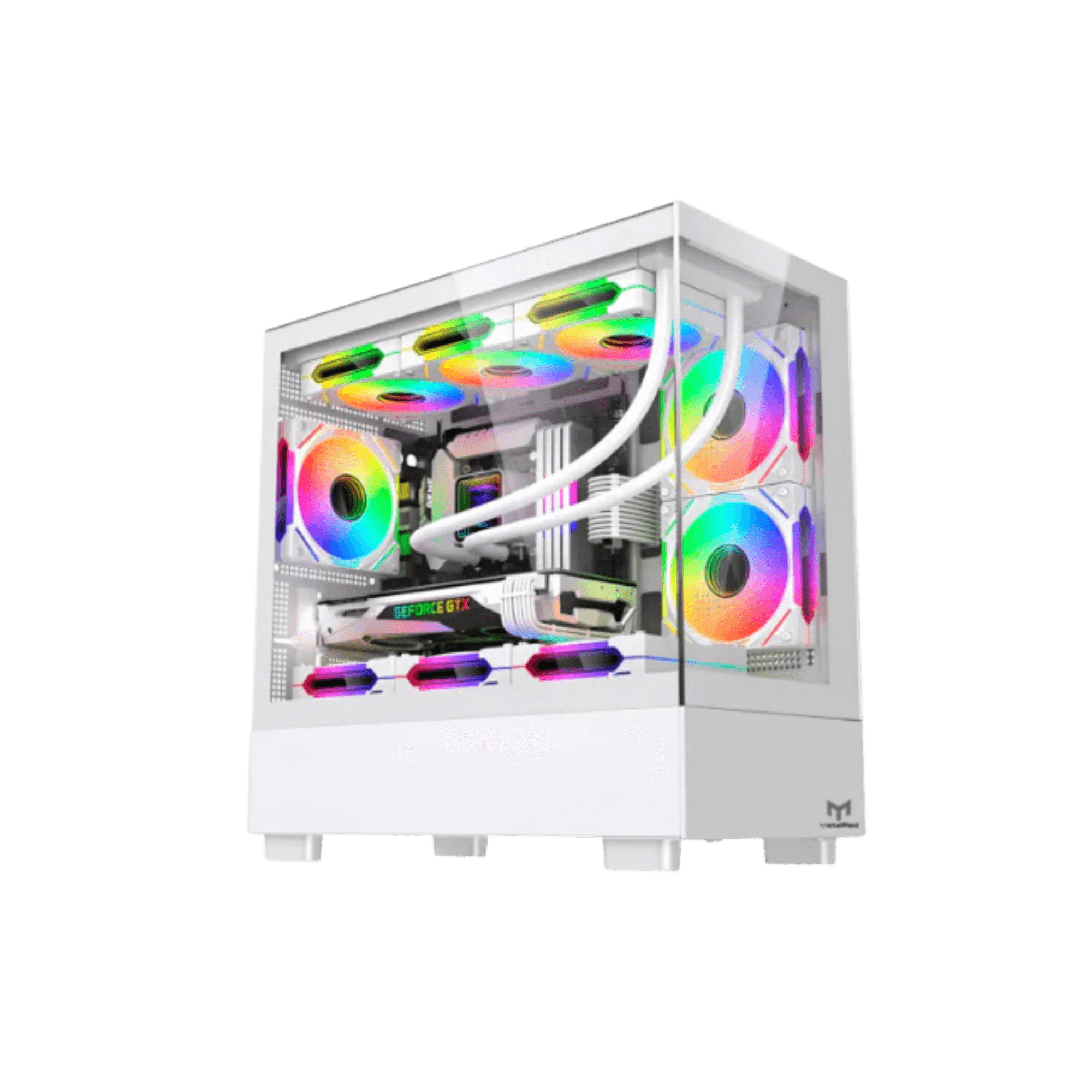 Gabinete Gamer Micro ATX Branco Neptune Mini MetalRed M4 Vidro Temperado Sem Fans