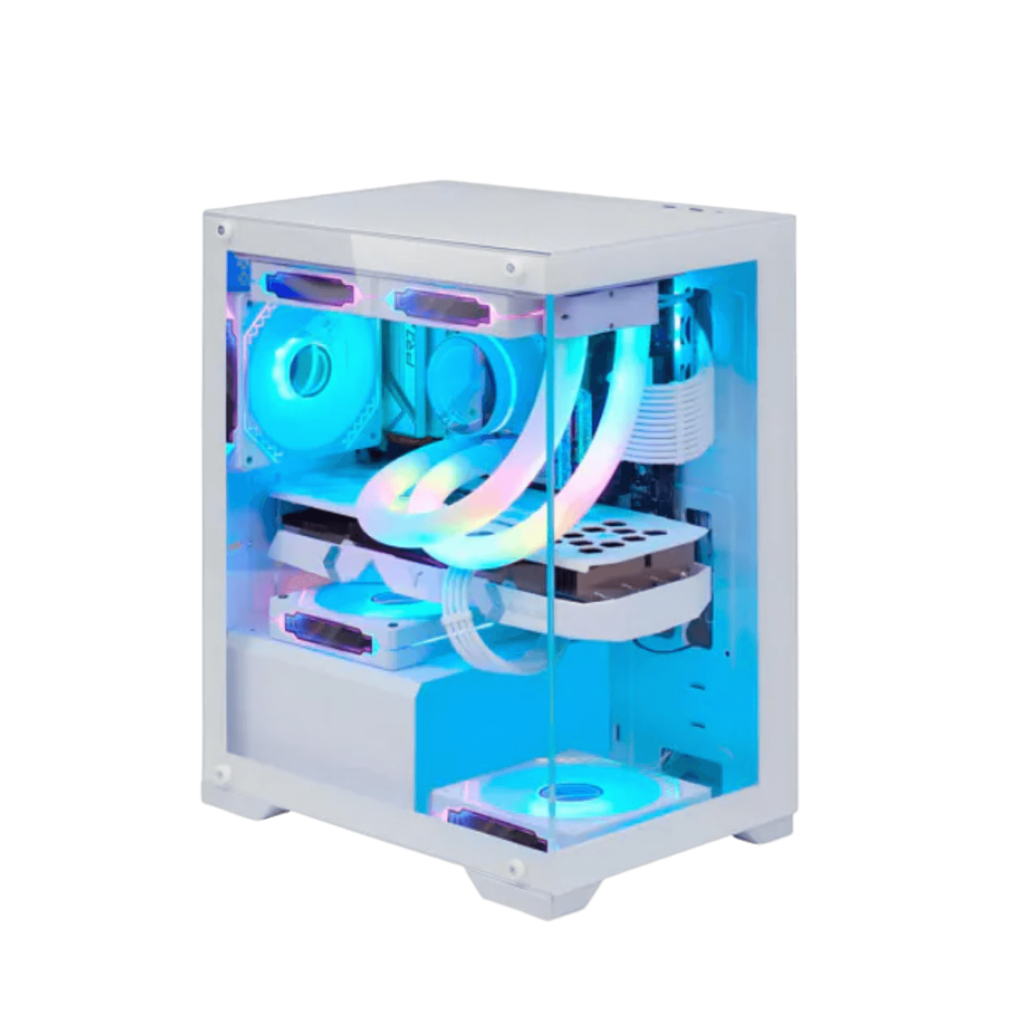 Gabinete Gamer Micro ATX Branco Nebula Mini MetalRed M6 Vidro Temperado Sem Fans