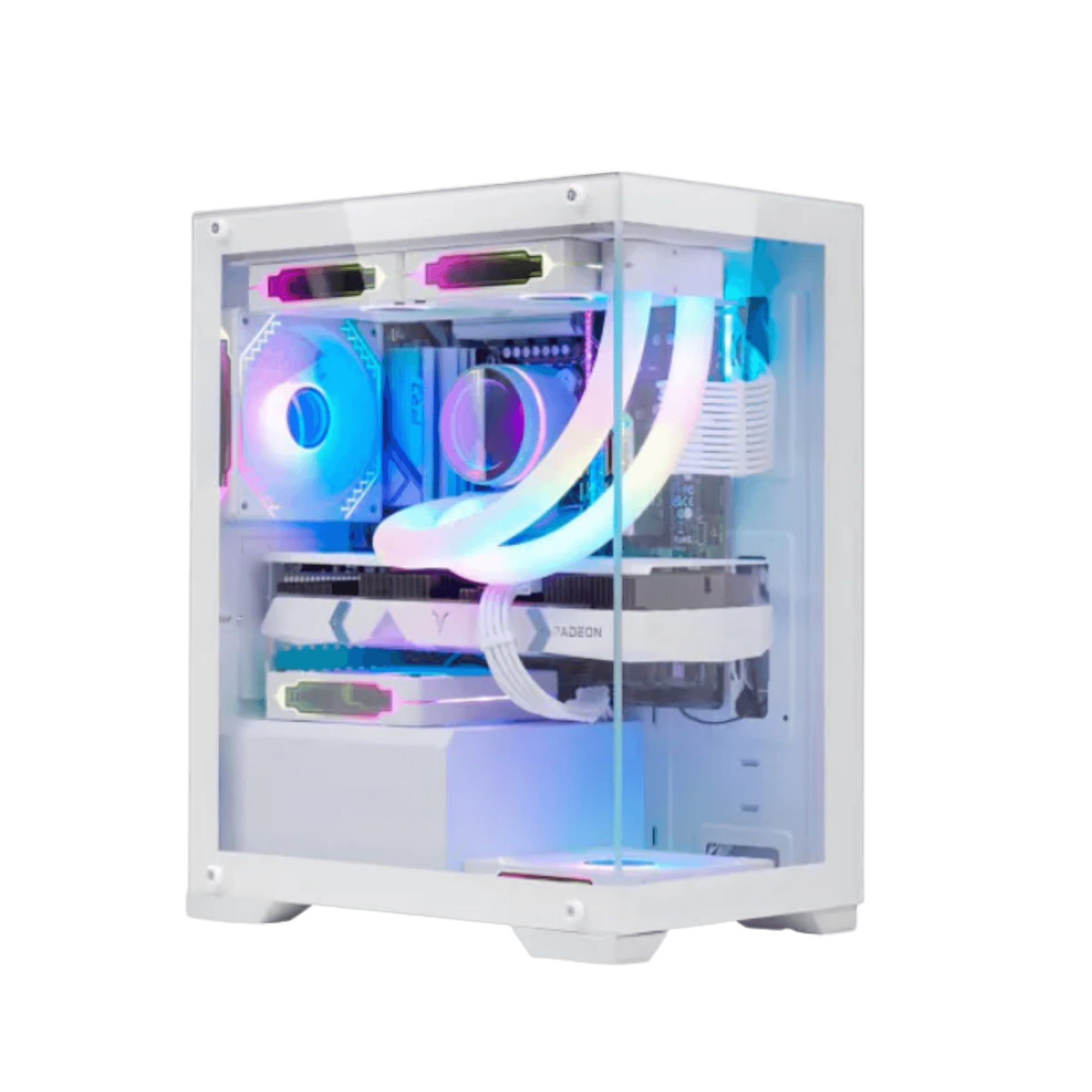 Gabinete Gamer Micro ATX Branco Nebula Mini MetalRed M6 Vidro Temperado Sem Fans