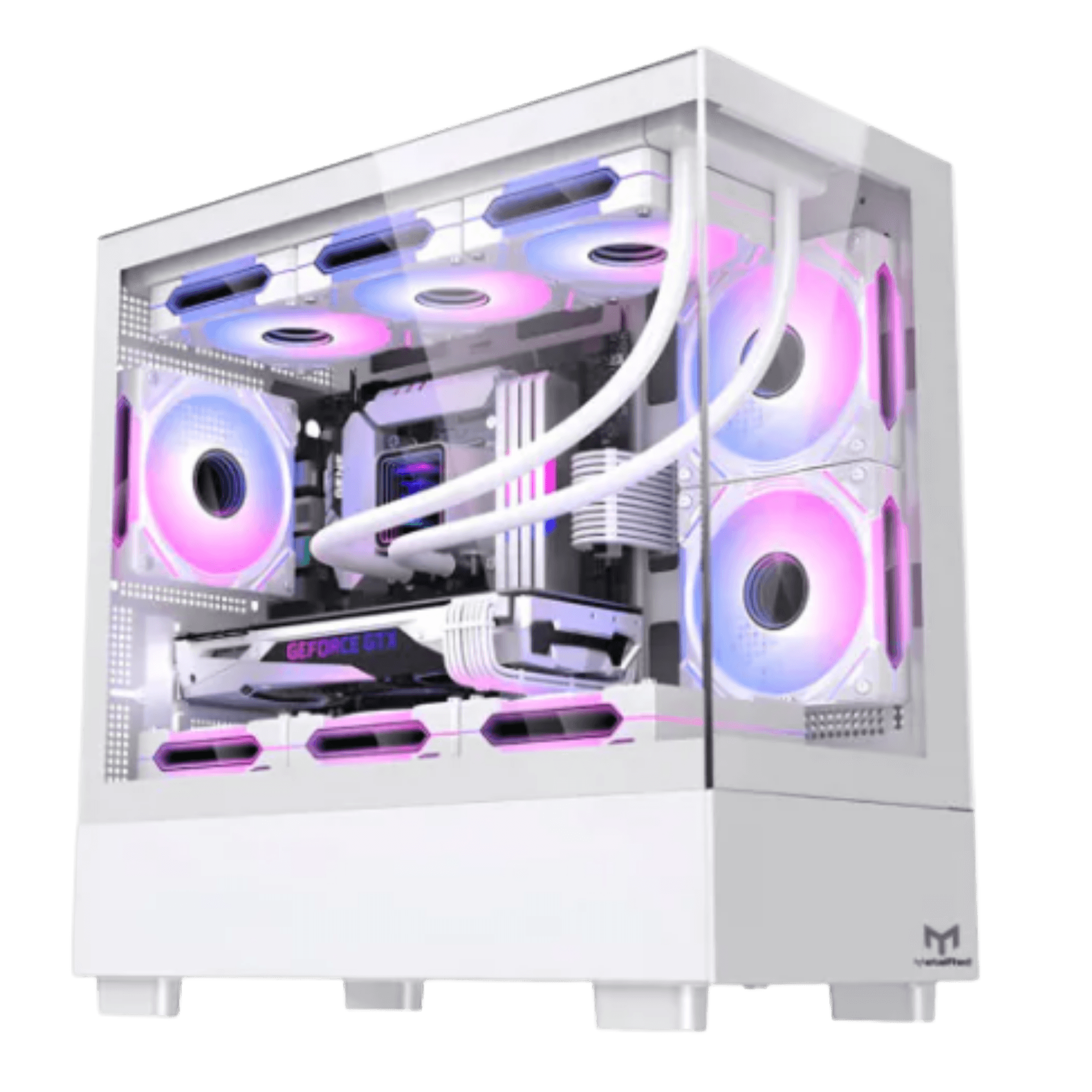 Gabinete Gamer Micro ATX Branco Neptune Mini MetalRed M4 Vidro Temperado Sem Fans